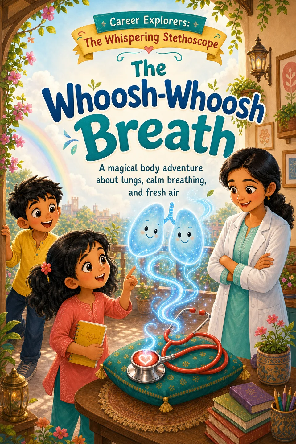 Cover concept for The Whoosh-Whoosh Breath from the Career Explorers series